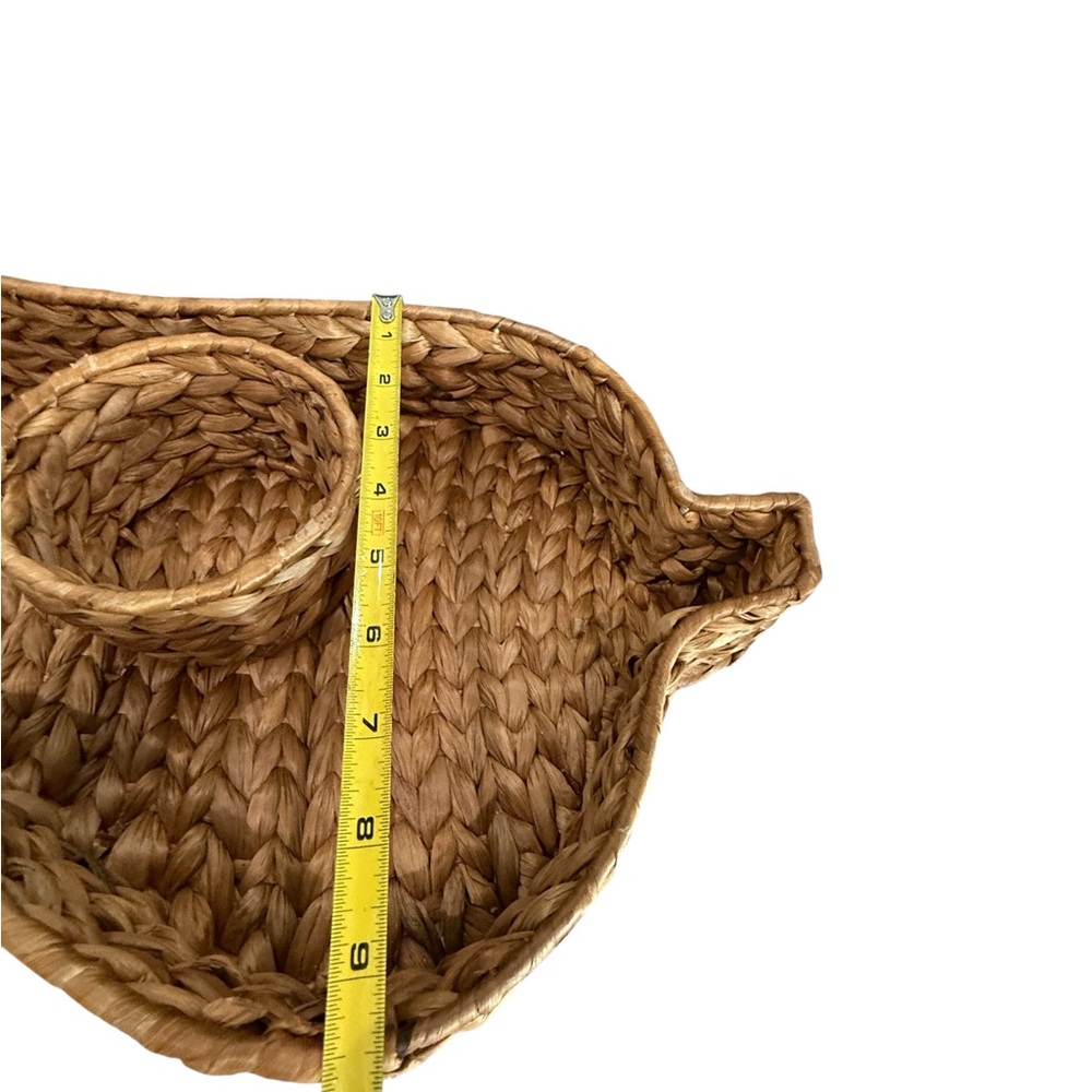 basket rattan/seagrass jalapeño shaped basket with dip holder - Picture 5 of 6
